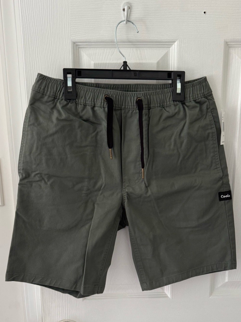 Barney Cools Olive Drawstring Hybrid Shorts with Black Ties